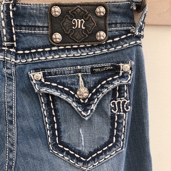 Miss Me Distressed Embellished Bootleg Jeans - Picture 4 of 8